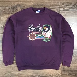 Endless Designs 90’s Vintage Florida Men’s Summer Beach Sailor Purple Sweater L